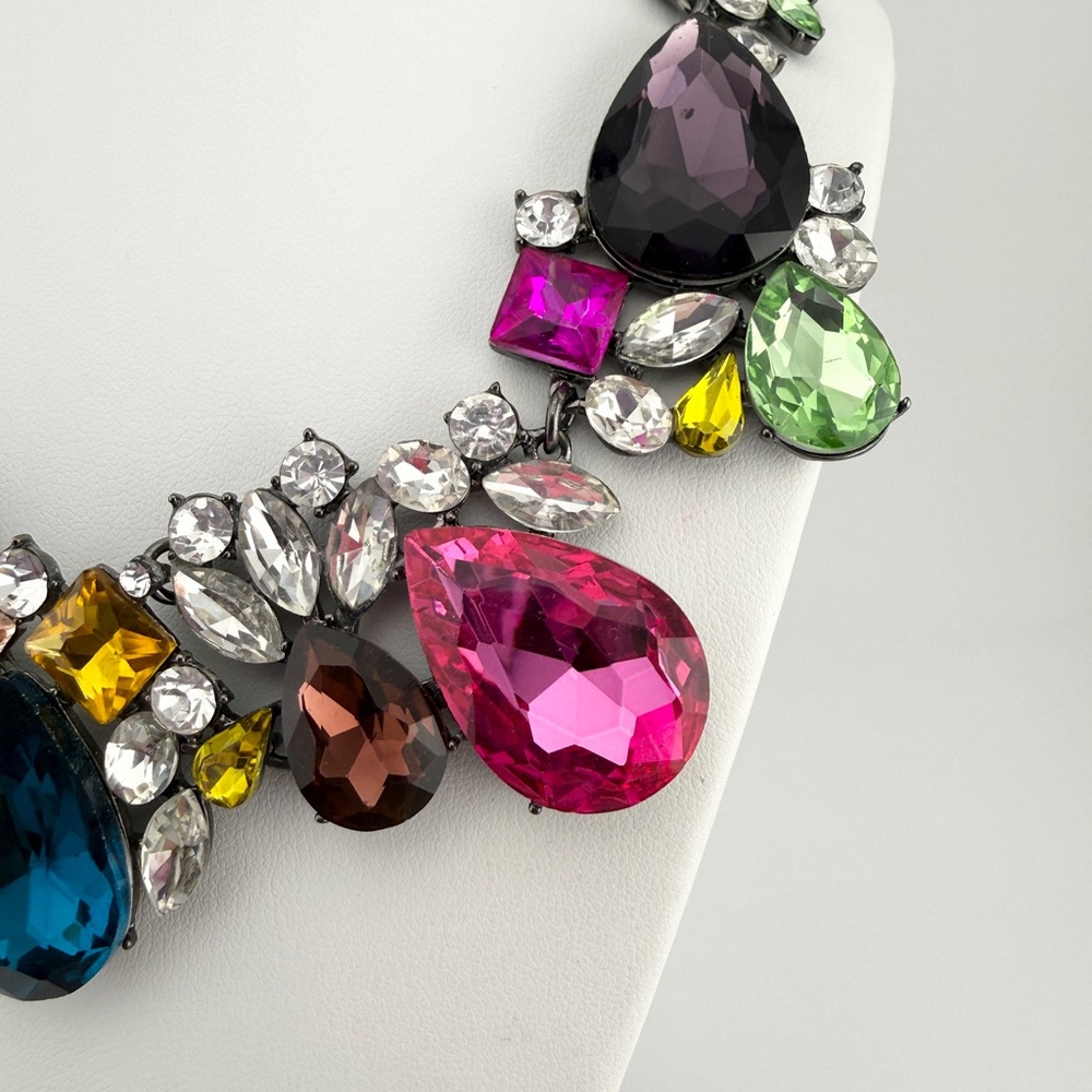 Multicolor Glass Rhinestone Statement Choker/Neck… - image 3